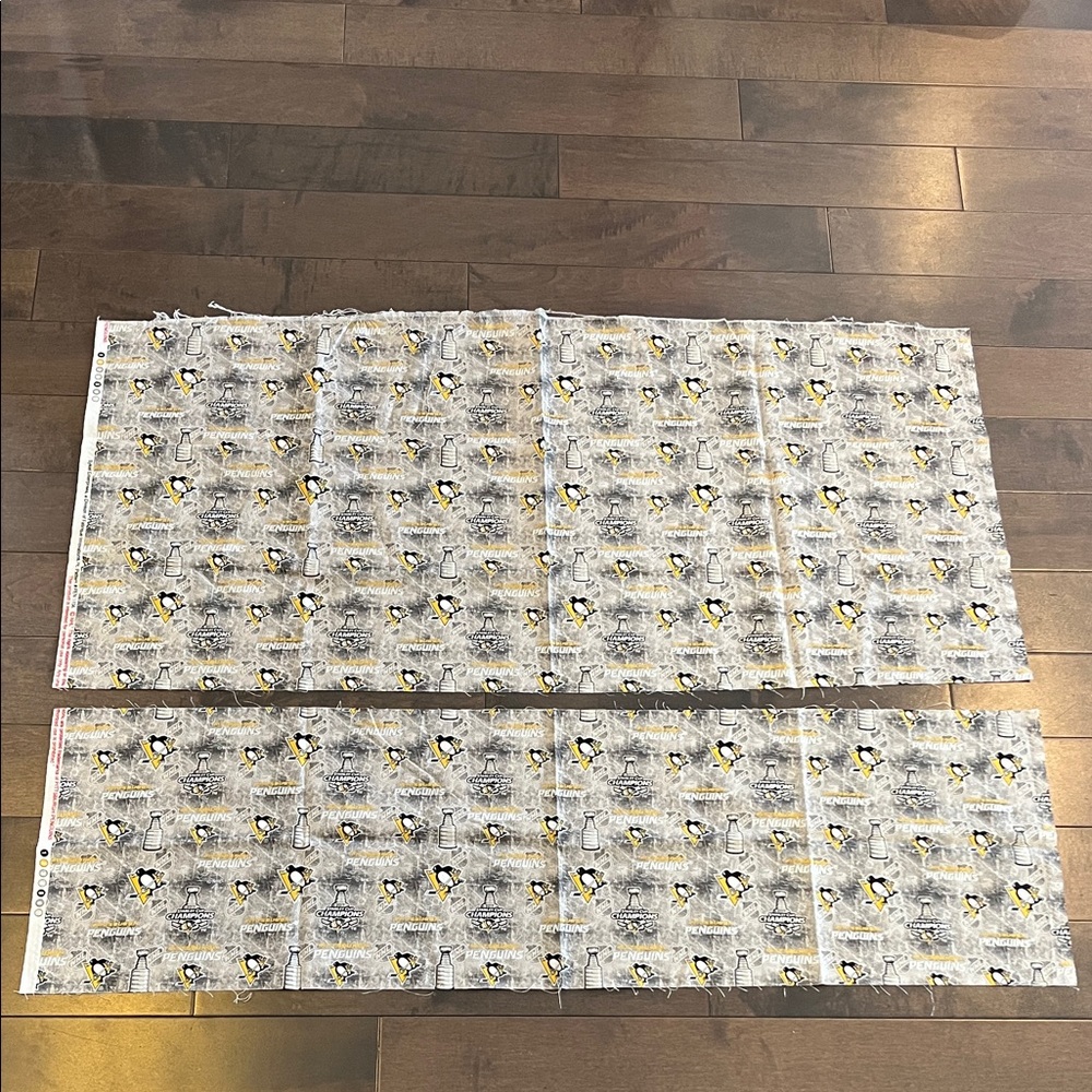 2 Pittsburg Penguins fabric pieces